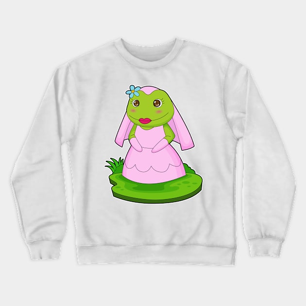 Frog Bride Flower Wedding Crewneck Sweatshirt by Markus Schnabel